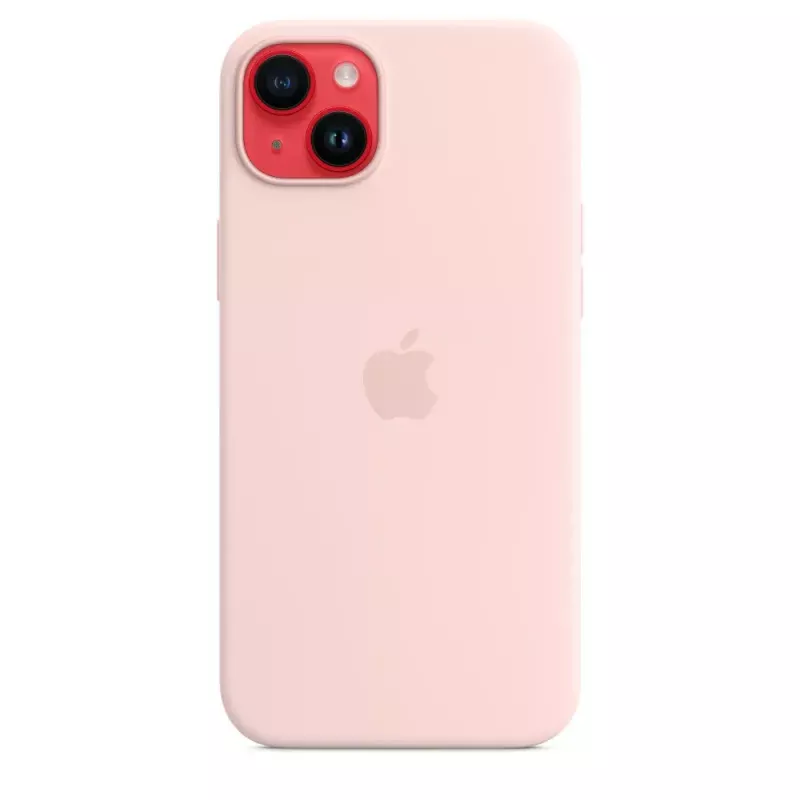 Capa em silicone Apple iPhone 14 Plus MagSafe Chalk Pink
