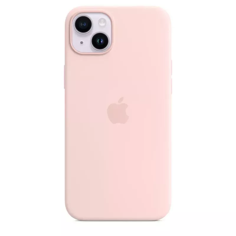 Capa em silicone Apple iPhone 14 Plus MagSafe Chalk Pink