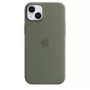 Capa em silicone Apple iPhone 14 Plus com MagSafe oliv