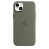 Capa em silicone Apple iPhone 14 Plus com MagSafe oliv