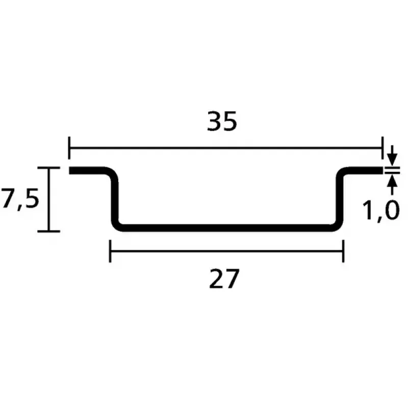 Acessório para calha de cabos HellermannTyton 181-47061 — espaçador de aço 35 mm x 7,5 mm