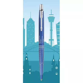 Esferográfica retrátil com clip Parker Jotter Special Edition Global Icons Sydney Blue