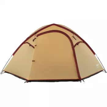 Tenda de campismo de verão COLEMAN Darwin 4 Plus para 4 pessoas — bege/vermelho-escuro