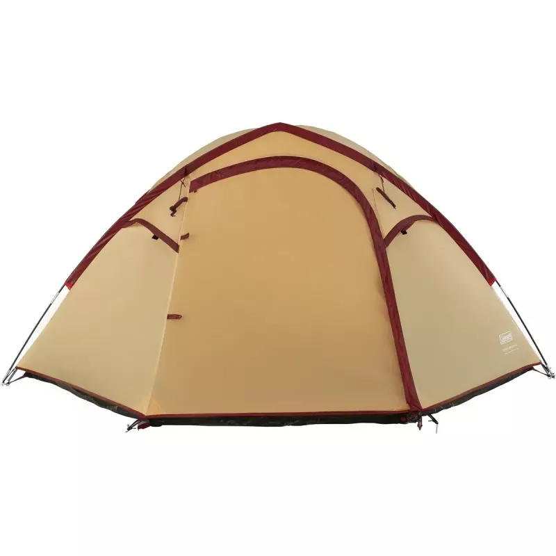 Tenda de campismo de verão COLEMAN Darwin 4 Plus para 4 pessoas — bege/vermelho-escuro