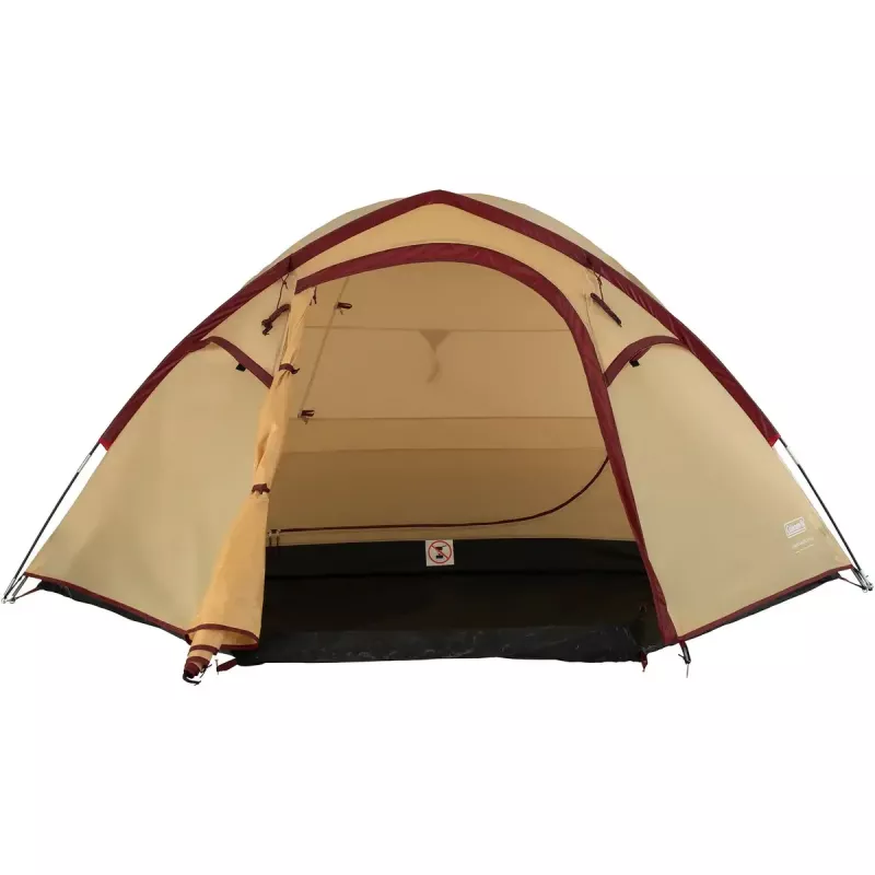 Tenda de campismo de verão COLEMAN Darwin 4 Plus para 4 pessoas — bege/vermelho-escuro
