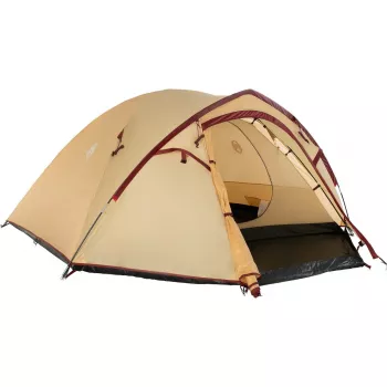 Tenda de campismo de verão COLEMAN Darwin 4 Plus para 4 pessoas — bege/vermelho-escuro