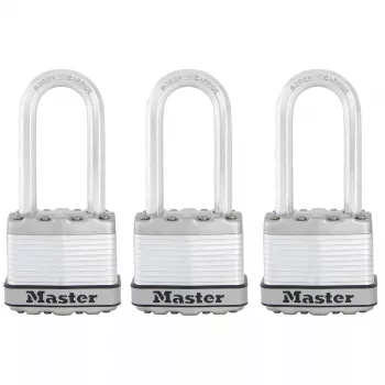 Cadeado MASTER LOCK 45 mm Excell laminado pack de 3 com arco de 51 mm