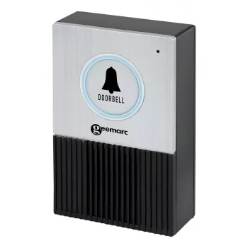 Campainha RING Geemarc 595 U.L.E sem fios IP44 pilha AA 50 m de alcance preto/prateado
