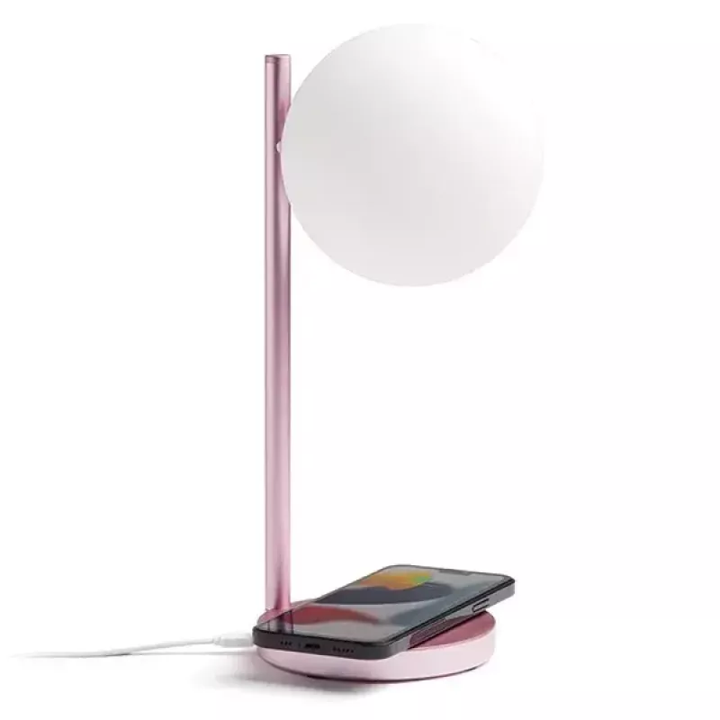 Candeeiro de mesa LED Lexon Bubble Lamp LH70LP rosa-claro 15W com carregador sem fios