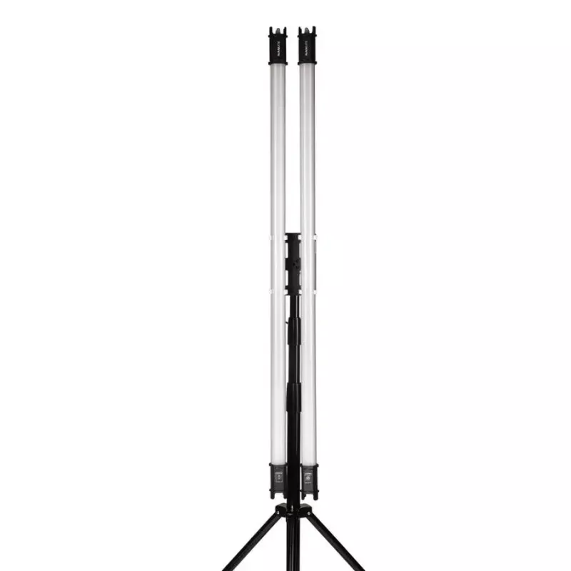 Conjunto de montagem Nanlite Pavotube Double Bank 2 T12 LED mastro preto
