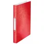 Dossier de argolas Leitz WOW A4 vermelho argolas redondas polipropileno 32 mm