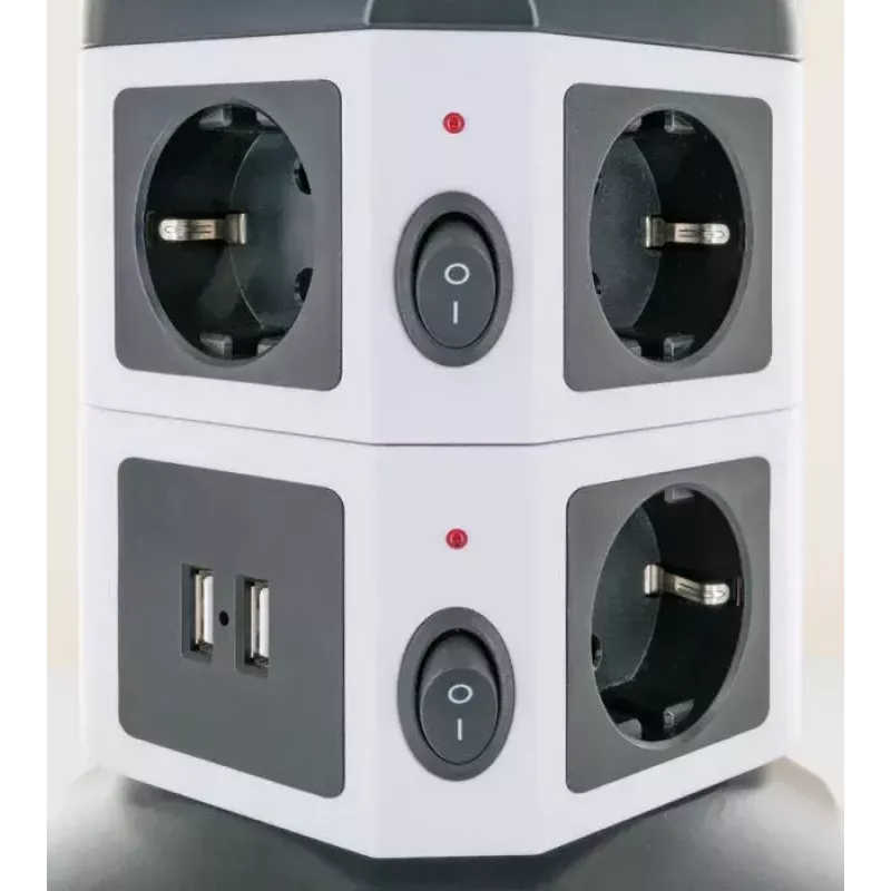 Extensão de energia Schwaiger STDT2718 1,8 m 7 tomadas AC interior preto branco