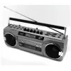 Leitor de cassetes portátil Soundmaster SRR80TI com DAB+ e FM, ecrã LCD, 3 W RMS, entrada para auscultadores de 3,5 mm, alimentação por pilhas/230V