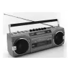 Leitor de cassetes portátil Soundmaster SRR80TI com DAB+ e FM, ecrã LCD, 3 W RMS, entrada para auscultadores de 3,5 mm, alimentação por pilhas/230V