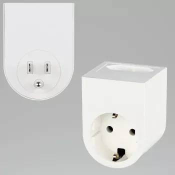 Adaptador de ficha de viagem REV 0020440803 para tomadas dos EUA, branco