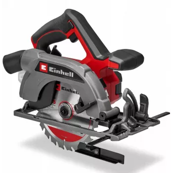 Serra circular manual a bateria EINHELL TE‑CS 18/165‑2 Li (Solo) — 18 V, profundidade de corte máx. 57 mm, incl. guia paralela, sem bateria/carregador