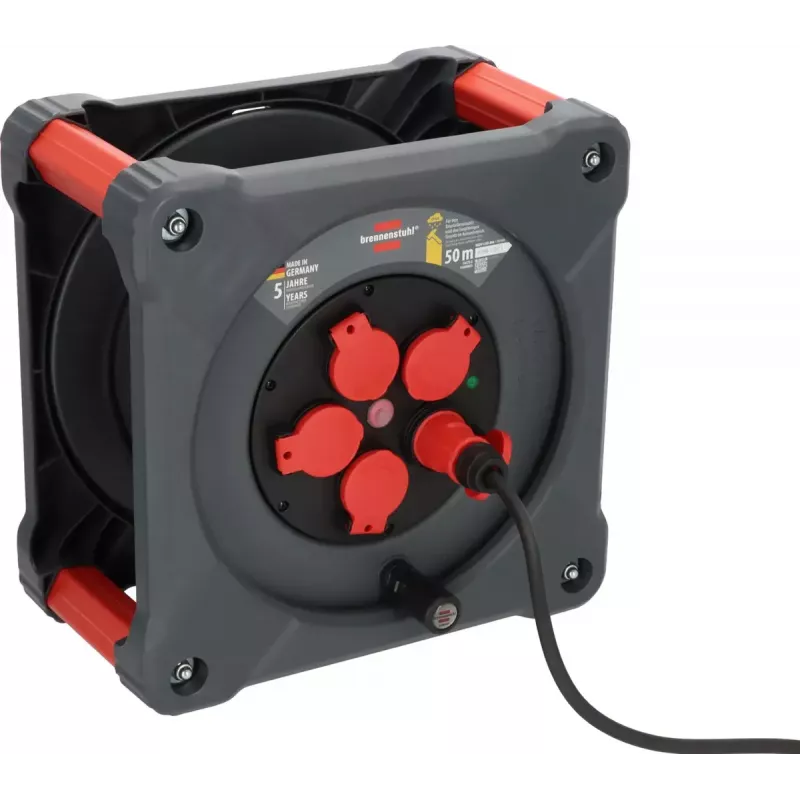 Régua de tomadas Brennenstuhl KA 5100 5 tomadas AC 50 m preto vermelho prateado