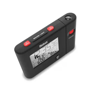 Despertador digital Mebus 25795 preto retangular bateria USB