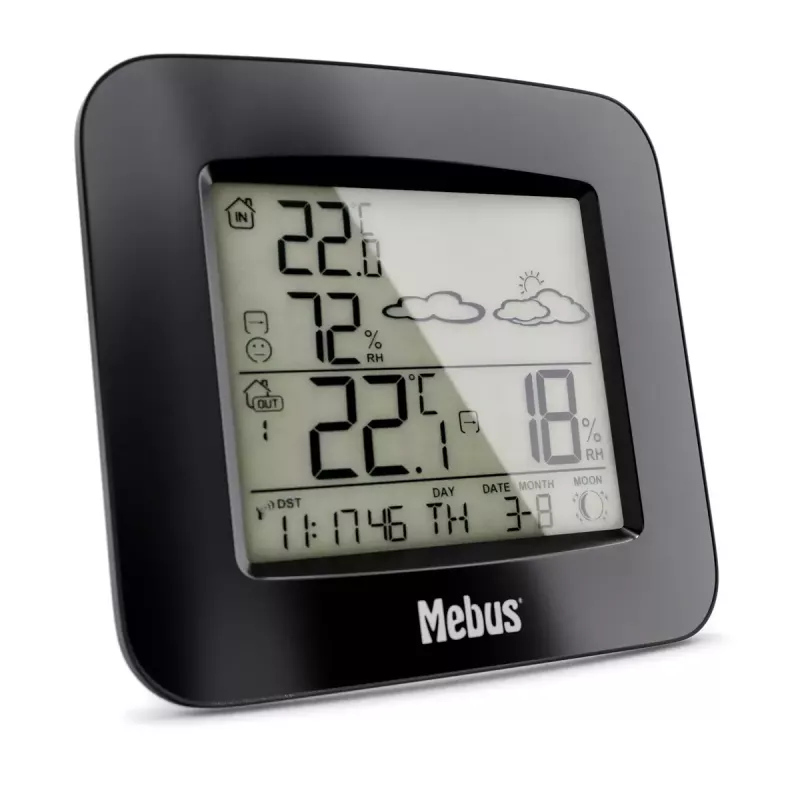 Estação meteorológica Mebus 40715 rádio preto