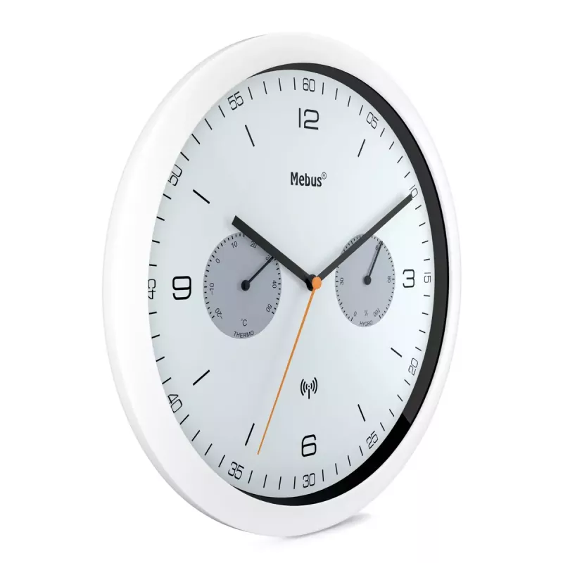 Relógio de parede/mesa Mebus 52826 redondo preto cinzento branco