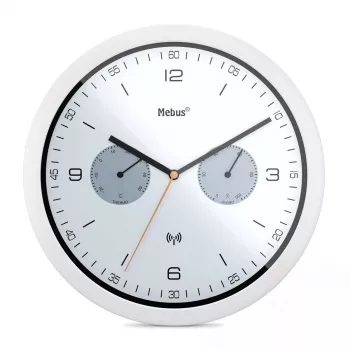 Relógio de parede/mesa Mebus 52826 redondo preto cinzento branco