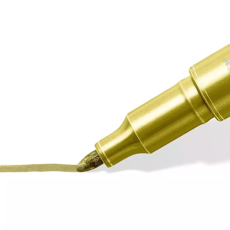 Staedtler 8323-S BK2 marcador metálico, ponta redonda 1-2 mm, dourado/prateado, pack de 2