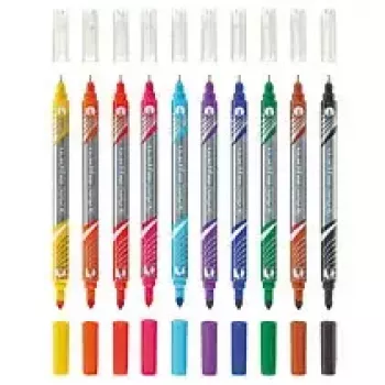 Marcador Herlitz 11367232 ponta fina 10 unid. preto azul castanho verde laranja rosa roxo vermelho amarelo