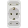 Ficha adaptadora elétrica REV 2 tomadas com contacto de proteção, branco, modelo 0512735777 WS
