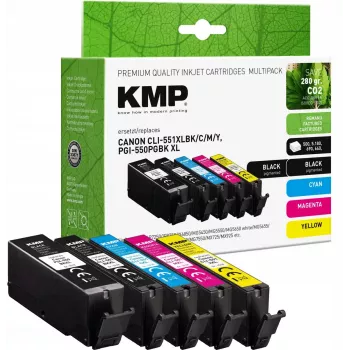 Multipack de tinteiros KMP compatível com Canon PGI-550/CLI-551 XL – conjunto multipack