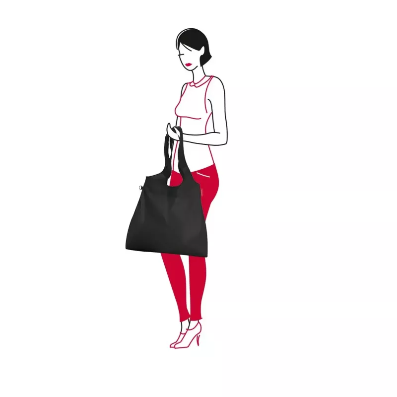 Saco de transporte Reisenthel mini maxi shopper L preto poliéster 22L