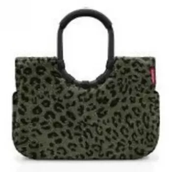 Saco tote Reisenthel loopshopper L — 25 L, 460×250 mm, estrutura de alumínio, preto/castanho