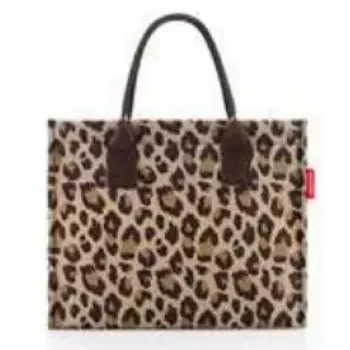 Saco tote Reisenthel daily shopper business — poliéster, 14 L, 420×170 mm, bege/castanho
