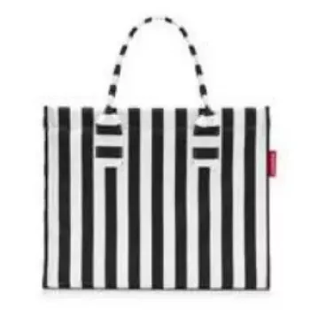 Saco tote Reisenthel Daily Shopper — preto/branco, poliéster, 14 L, 420×170 mm