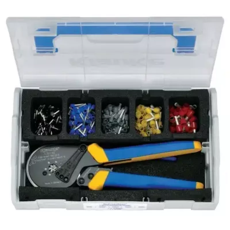 Alicate de cravar cabos Klauke K3014K preto azul amarelo comprimento 175 mm peso 350 g