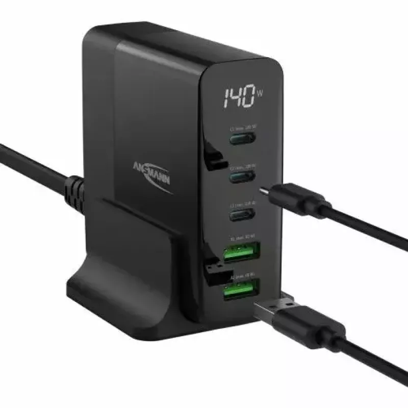 Carregador de interior Ansmann DC5140PD Universal preto carregamento rápido USB