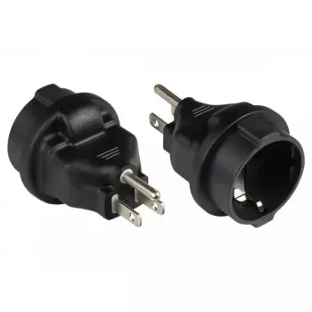 Good Connections PA-4502S adaptador de ficha EUA tipo B para tipo F (CEE 7/3), preto