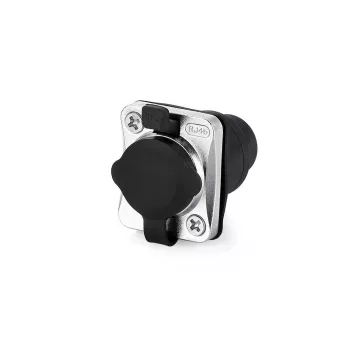 Conector fêmea RJ45 Alcasa S6 IC06-R002 preto metálico fêmea/fêmea