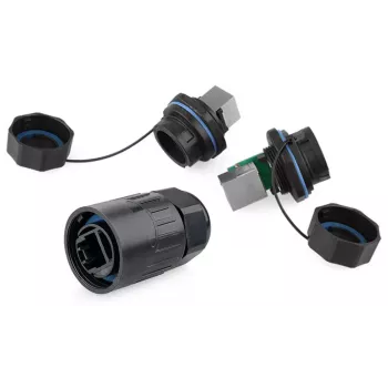 Conector de cabo RJ45 Alcasa IC06-R102 preto cobre plástico gel de sílica