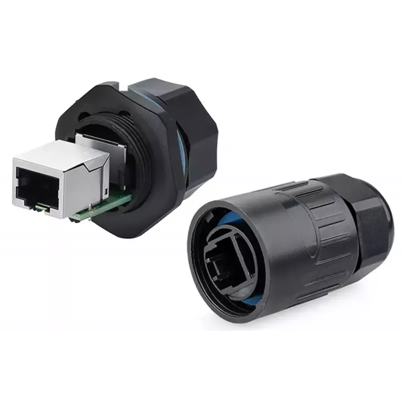 Conector de cabo RJ45 Alcasa IC06-R102 preto cobre plástico gel de sílica