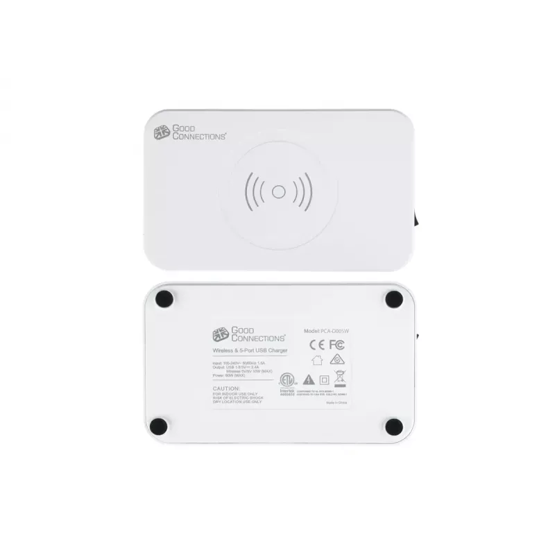 Carregador móvel Alcasa PCA-D005W universal branco AC sem fios carregamento rápido