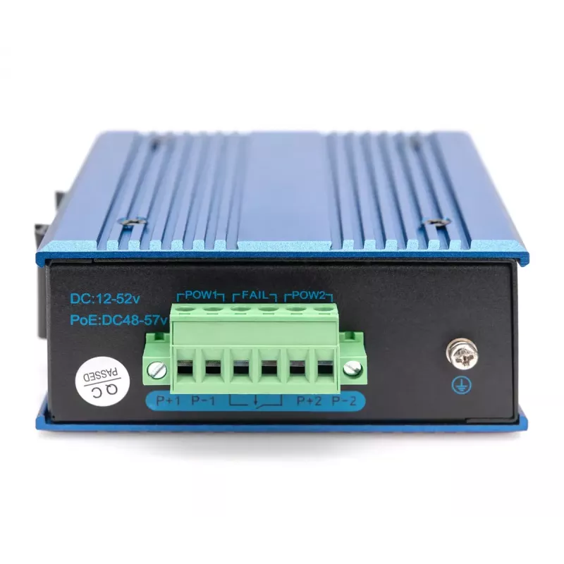 Comutador de rede PoE Digitus 4 portas Fast Ethernet, industrial, não gerido, 1 uplink SFP