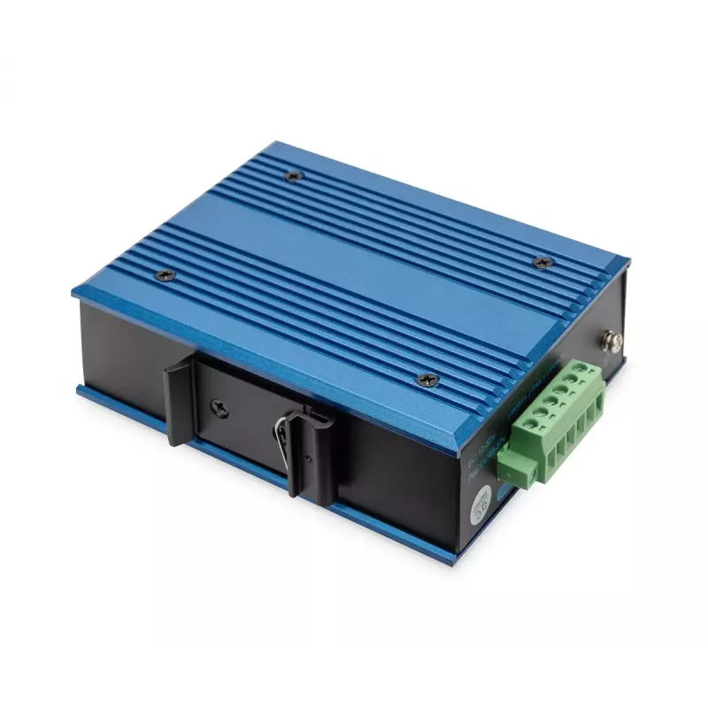 Comutador de rede PoE Digitus 4 portas Fast Ethernet, industrial, não gerido, 1 uplink SFP