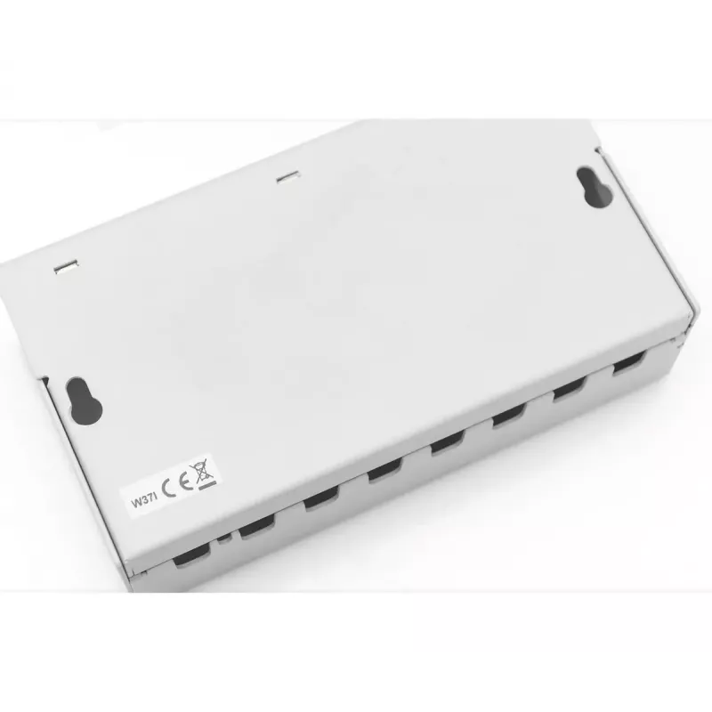 Patch panel DIGITUS de secretária modular em branco, blindado, 8 portas, aço, cinzento, montagem na parede