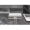 Patch panel DIGITUS de secretária modular em branco, blindado, 8 portas, aço, cinzento, montagem na parede
