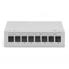 Patch panel DIGITUS de secretária modular em branco, blindado, 8 portas, aço, cinzento, montagem na parede