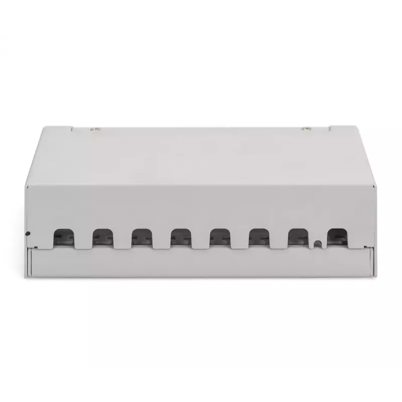 Patch panel DIGITUS de secretária modular em branco, blindado, 8 portas, aço, cinzento, montagem na parede