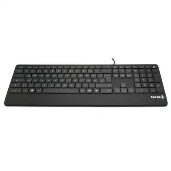 Teclado Wortmann AG 4000 com fio USB Copilot QWERTZ 105 teclas layout alemão cabo de 1,80 m preto
