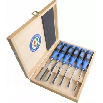 Conjunto de formões Kirschen 1108 HK 6 peças em caixa de madeira