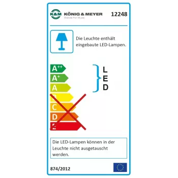 Luz para estante de partituras König & Meyer 12248-000-55 LED pilha AC preto