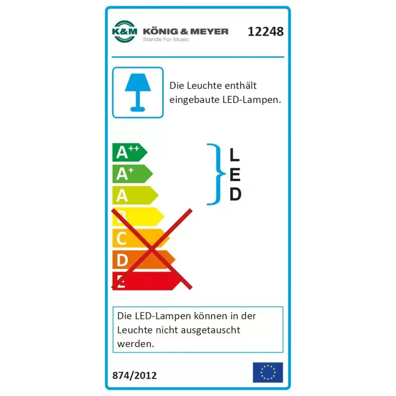 Luz para estante de partituras König & Meyer 12248-000-55 LED pilha AC preto